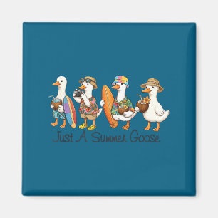 Funny summer goose beach duck surf vacation cute magnet