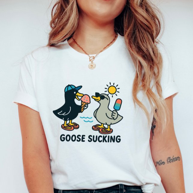  Funny Summer Goose; Goose with Ice Cream T-Shirt (Creator Uploaded)