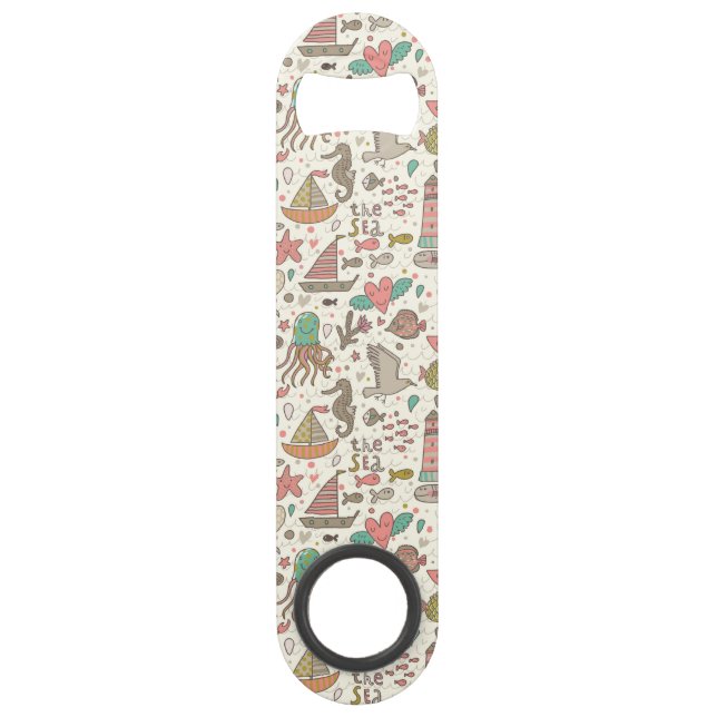 Funny Summer Pattern With Ships Bar Key (Front)