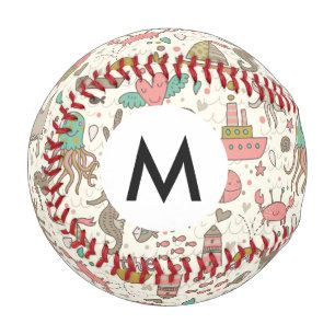 Funny Summer Pattern With Ships Baseball