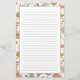 Funny Summer Pattern With Ships Stationery