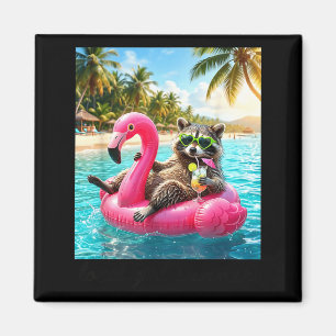 Funny summer raccoon meme women girls feral girl magnet