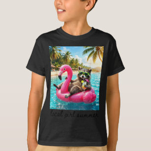 Funny summer raccoon meme women girls feral girl T-Shirt