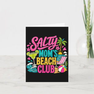Funny summer salty mom's beach club vacation mama card