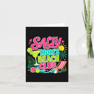 Funny summer salty mom's beach club vacation mama card