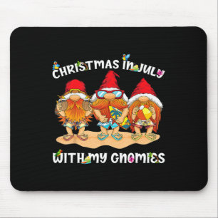Funny Summer Vacation Gnomies - Gnomes For Christm Mouse Pad