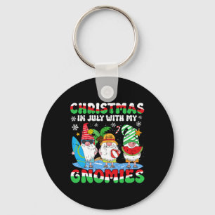 Funny Summer Vacation Gnomies Gnomes For Christmas Keychain