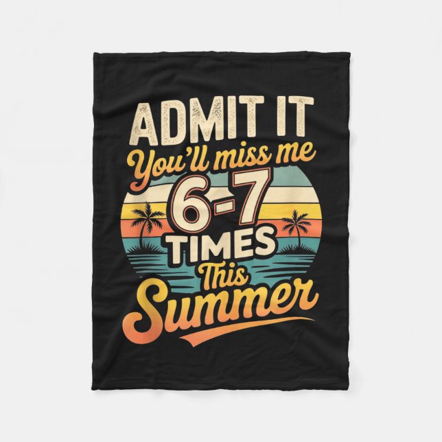 Funny summer vacation retro beach humour missing fleece blanket (Front)