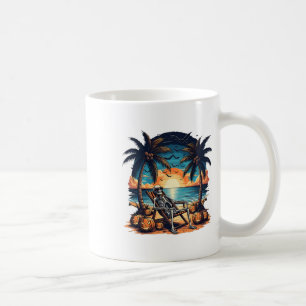Funny Summerween Skeleton Beach Party Halloween Vi Coffee Mug