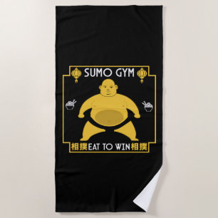 Funny Sumo Wrestler Beach Towel
