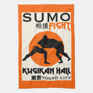Funny Sumo Wrestler Kitchen Towel