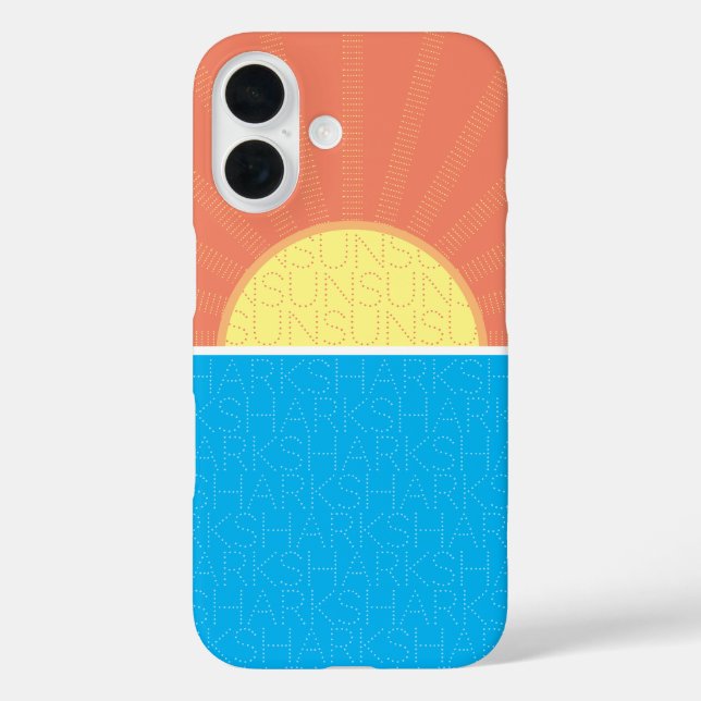 Funny Sun and Sharks Summer Case-Mate iPhone Case (Back)
