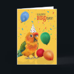 Funny Sun Conure Parrot Birthday Card<br><div class="desc">This adorable Sun Conure in all it's bright and cheerful glory as one of nature's most colorful birds,  sends fun birthday wishes.</div>