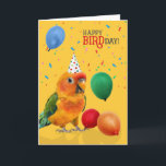 Funny Sun Conure Parrot Birthday Card<br><div class="desc">This adorable Sun Conure in all it's bright and cheerful glory as one of nature's most colorful birds,  sends fun birthday wishes.</div>