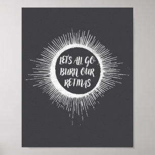 Funny Sun Eclipse Solar Total Let's Poster