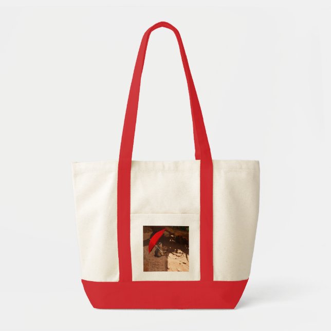 Funny Sun Smart Meerkat Under Umbrella, Tote Bag (Front)