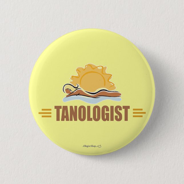 Funny Sun Tanning 2 Inch Round Button (Front)