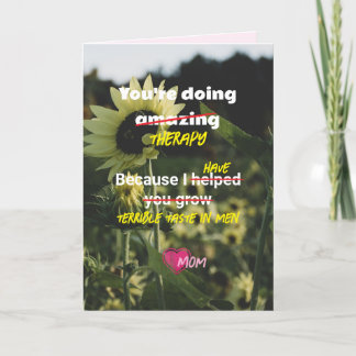 Funny Sunflower Card from Mom to Kids Therapy 