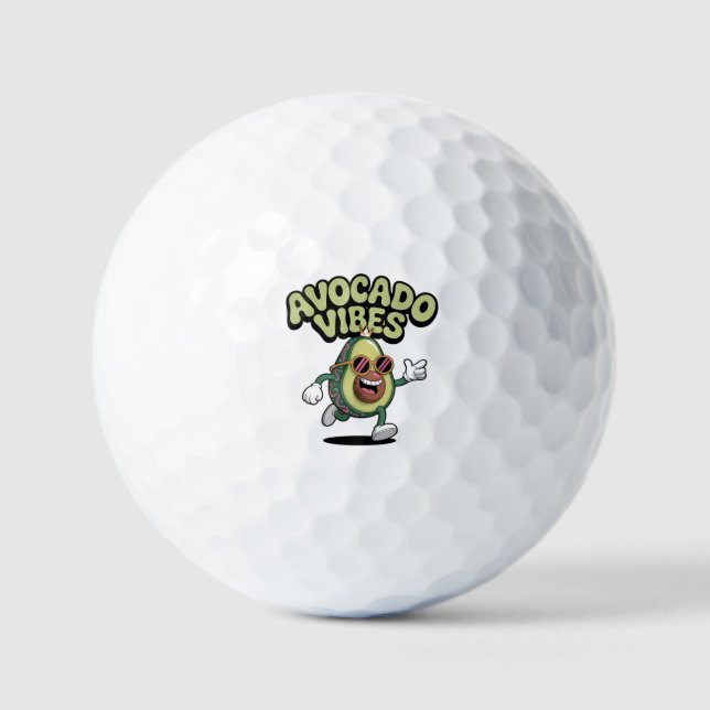 Funny Sunglasses Avocado Golf Balls (Front)