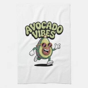 Funny Sunglasses Avocado Kitchen Towel