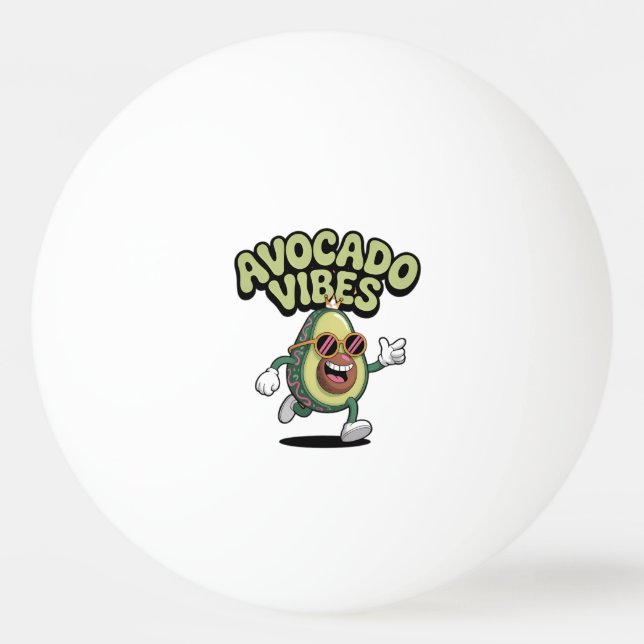 Funny Sunglasses Avocado Ping Pong Ball (Front)