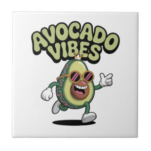 Funny Sunglasses Avocado Tile