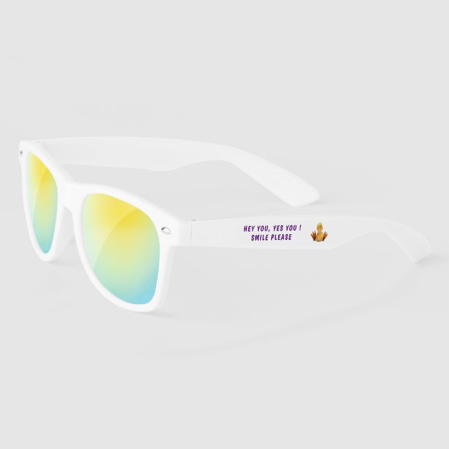 Funny Sunglasses Catchy Text and Duckling (Left)