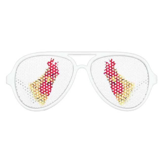 Funny Sunglasses Gift with Surprised Rooster (Front)
