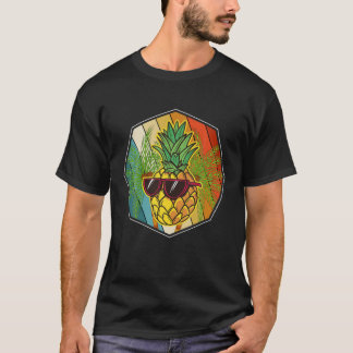 Funny Sunglasses Pineapple Retro Tropical Summer T-Shirt