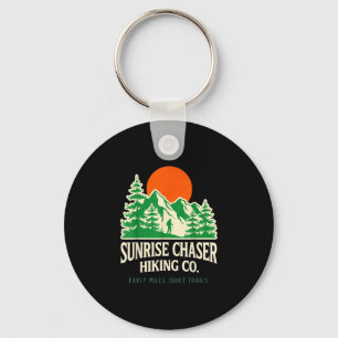 Funny sunrise chaser hiking mountain trail nature keychain