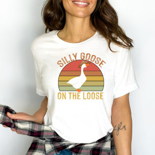 Funny Sunset Silly Goose on the Loose T-Shirt