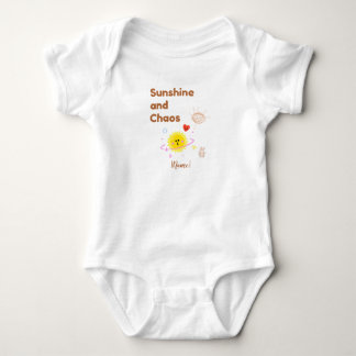 Funny "Sunshine and Chaos" Baby T-Shirt - Cute Kaw Bodysuit
