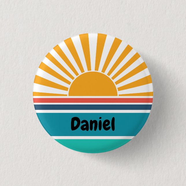 Funny Sunshine Name Tag 1 Inch Round Button (Front)