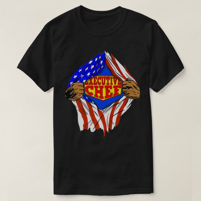 Funny Super Eecutive Chef Hero Job cuisine  T-Shirt (Design Front)
