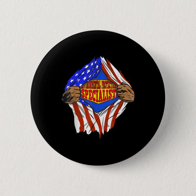 Funny Super Environmental Protection Specialist He 2 Inch Round Button (Front)