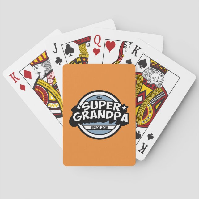 Funny Super Grandpa Playing Cards (Back)