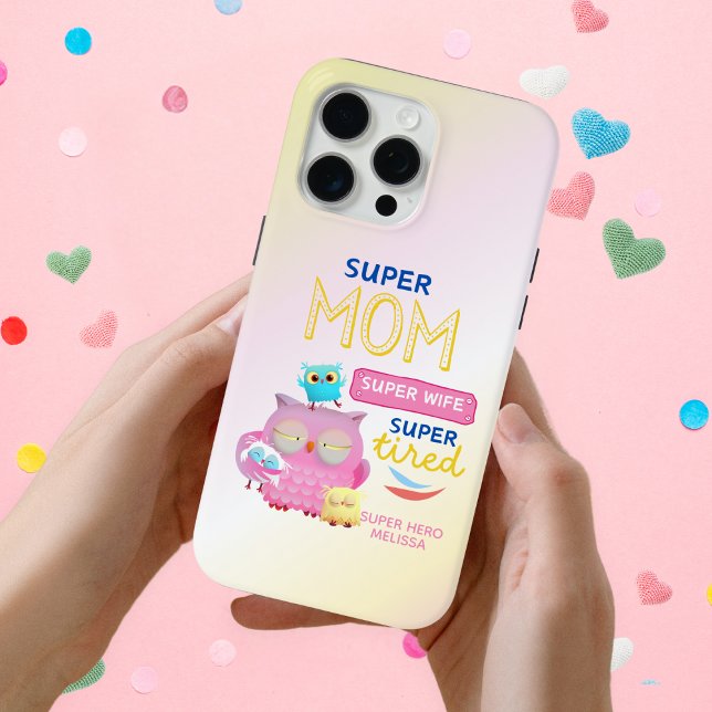 Funny Super Mom , Wife, Super Tired Mother's Day Case-Mate iPhone Case (Creator Uploaded)