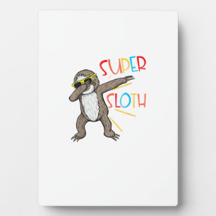 Funny Super Sloth Superhero Dabbing Dance Move Dab Plaque