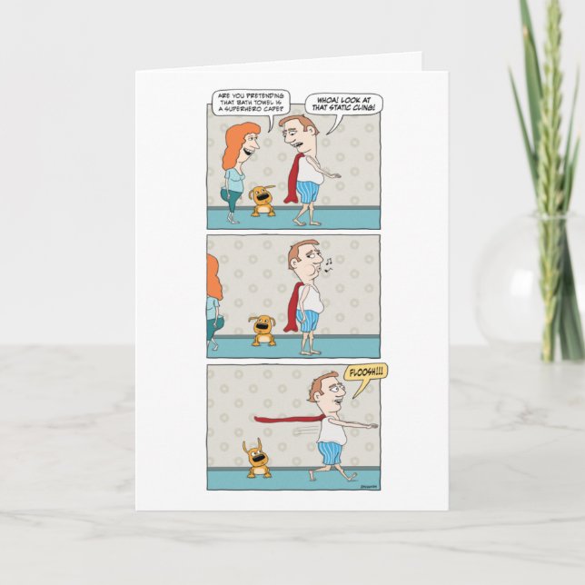 Funny Superhero carte d'anniversaire (Devant)