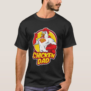 Funny Superhero Chicken Dad Bird Parent Rooster He T-Shirt