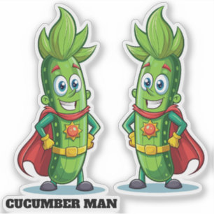 Funny Superhero Cucumber Man