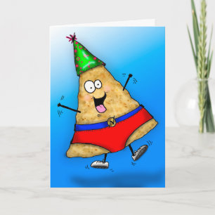 Funny Superhero "nacho man" Carte d'anniversaire
