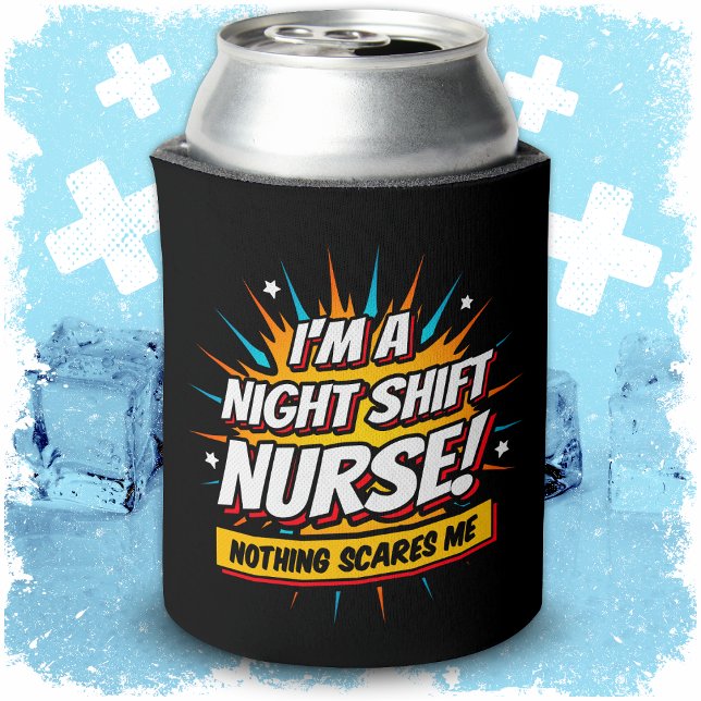 Funny Superhero Night Shift Nurse Appreciation Can Cooler (Creator Uploaded)