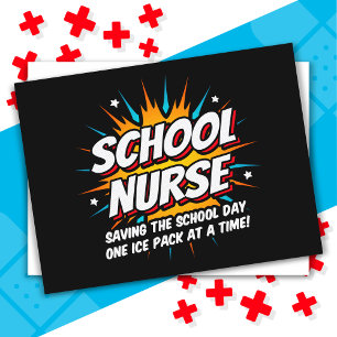 Funny Superhero School Nurse Appreciation Postcard