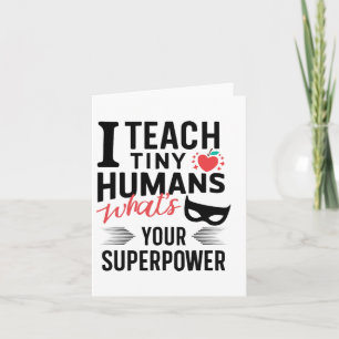 Funny Superhero Teacher Teaching Superpower To Tin Card