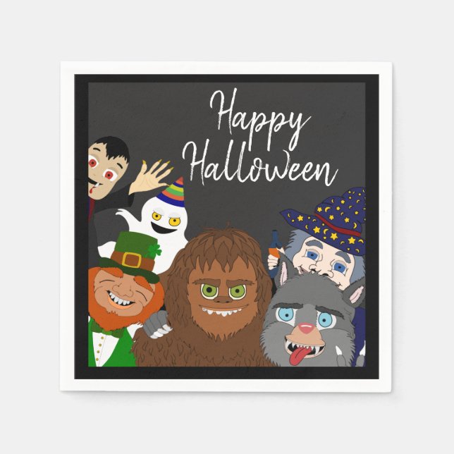 Funny Supernatural Happy Halloween Costume Party Napkin (Front)