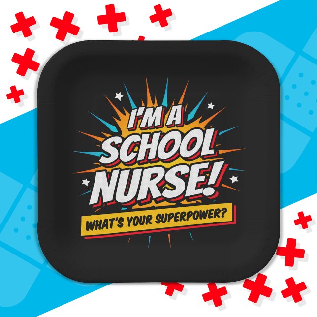 Funny Superpower School Nurse Appreciation Paper Plate (Creator Uploaded)