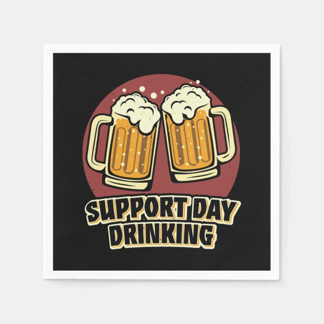 Funny support day drinking bar mancave napkin (Front)