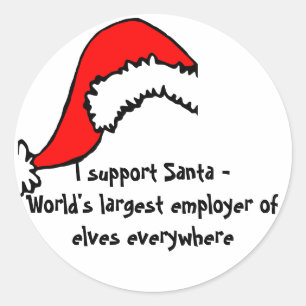 Funny Support Santa Classic Round Sticker