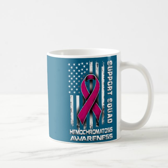 Funny Support Squad Hemochromatosis Awareness Coffee Mug (Right)